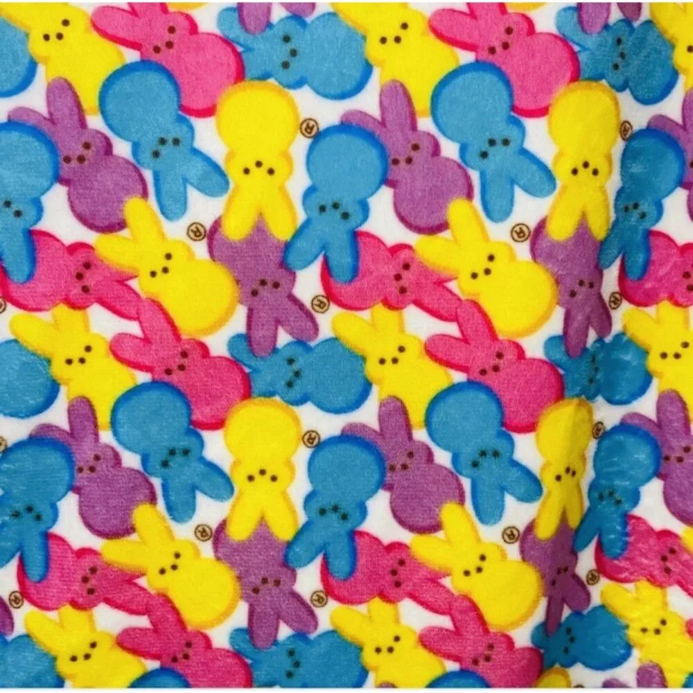 Peeps Easter Bunny Colorful Throw Blanket 58x48